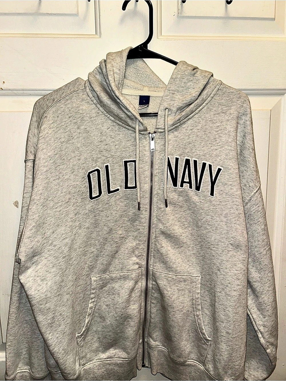 Old Navy Arch Logo Full-Zip Fleece Hoodie Gray Large
